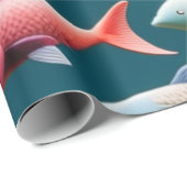 Meereslebewesen Fischkorallen Sommervibes Packpapi Geschenkpapier (Rolleneckpunkt)