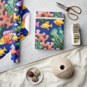 Meereslebewesen Fischkorallen Sommervibes Packpapi Geschenkpapier