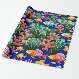 Meereslebewesen Fischkorallen Sommervibes Packpapi Geschenkpapier