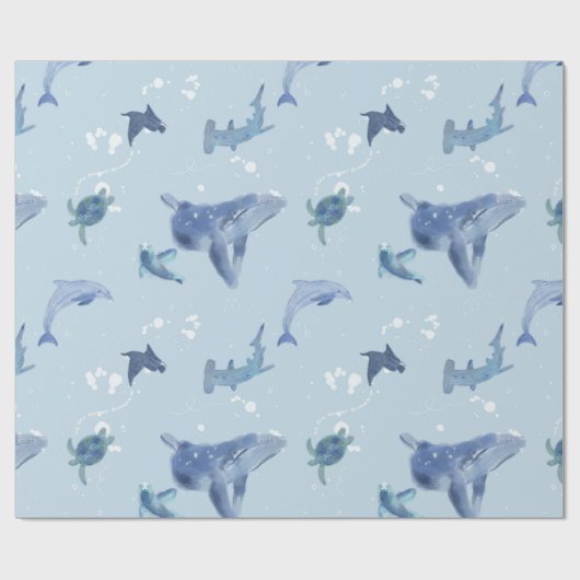 Meereslebewesen Geschenkpapier (Flach)