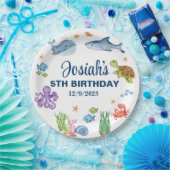 Meereslebewesen, Meereslebejunge Geburtstagspapier Pappteller (Party)