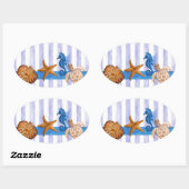 Meereslebewesen Ovaler Aufkleber (Blatt)