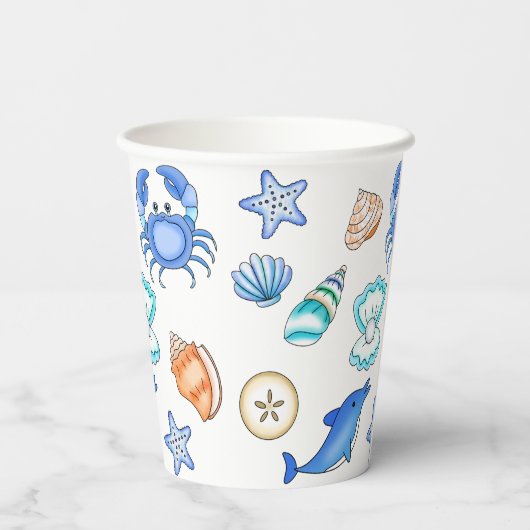 Meereslebewesen Pappbecher (Rückseite)