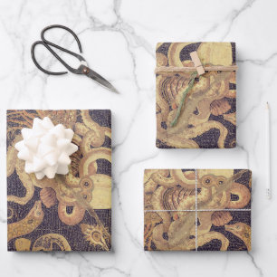 Meereslebewesen, Pompeji-Mosaik Geschenkpapier Set