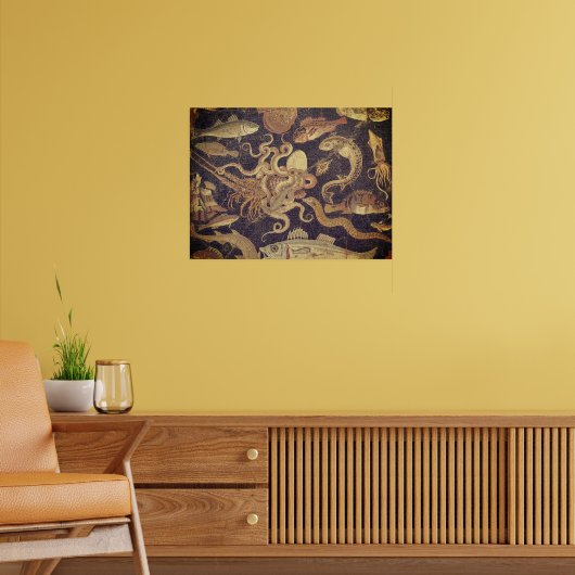 Meereslebewesen, Pompeji-Mosaik Poster (Wohnzimmer 2)