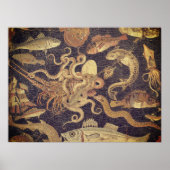 Meereslebewesen, Pompeji-Mosaik Poster (Vorne)