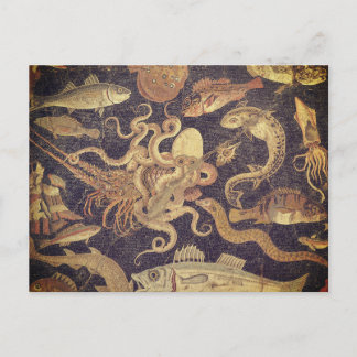 Meereslebewesen, Pompeji-Mosaik Postkarte