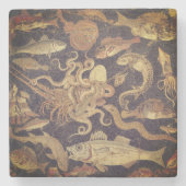 Meereslebewesen, Pompeji-Mosaik Steinuntersetzer (Vorderseite)