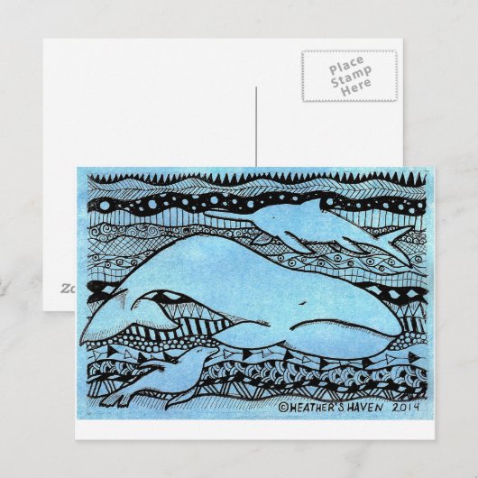 Meereslebewesen Postkarte (Vorne/Hinten)