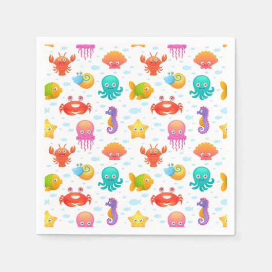 Meereslebewesen Serviette (Vorderseite)