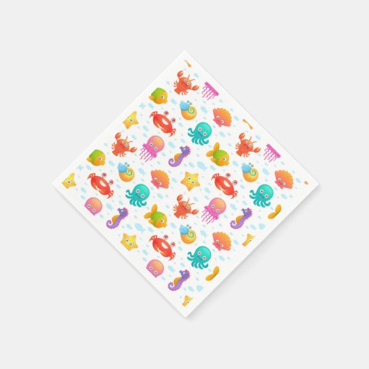 Meereslebewesen Serviette (Ecke)