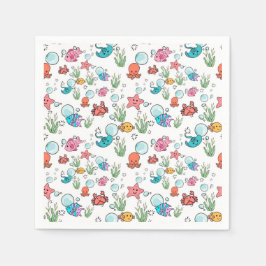 Meereslebewesen - thematische Servietten, unter de Serviette