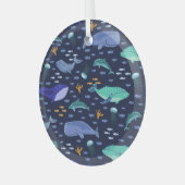 Meereslebewesen: Wale, Quallen-Muster. Ornament Aus Glas (Vorderseite links)