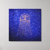 Meeresmeer-Quallen Rosa Gold Rose Leinwanddruck (Vorderseite)