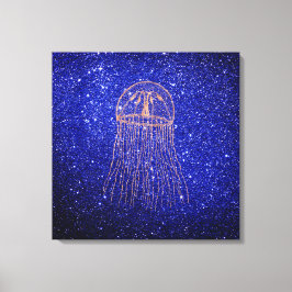 Meeresmeer-Quallen Rosa Gold Rose Leinwanddruck