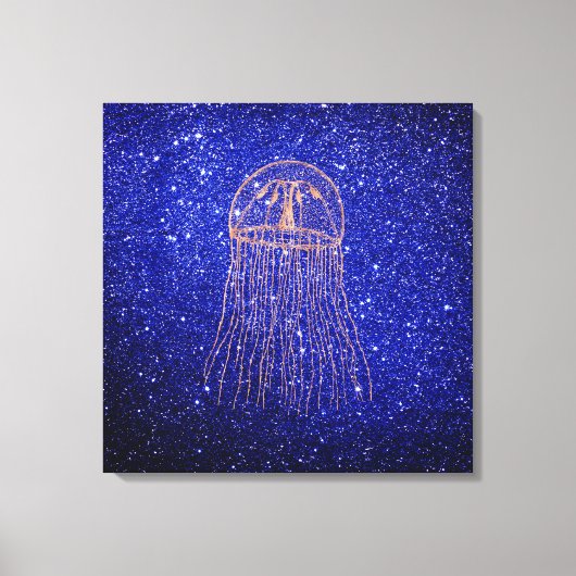 Meeresmeer-Quallen Rosa Gold Rose Leinwanddruck (Vorderseite)