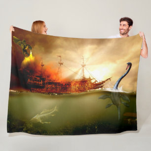 MEERESMONSTERS FLEECEDECKE