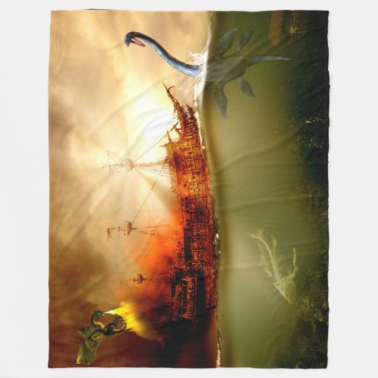 MEERESMONSTERS FLEECEDECKE (Vorderseite)