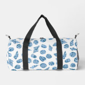 Meeresmuschel Nautical Aquarell Blau Reise oder Fi Duffle Bag (Vorderseite)