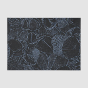 Meeresmuschel Staubig Blau Schwarz Küstenstrand De Seidenpapier