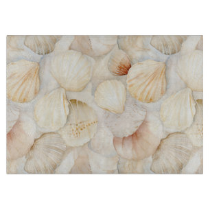 Meeresmuscheln Creme Sand Elfenbein Strand  Schneidebrett