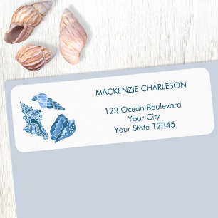 Meeresmuscheln Küsten-Rücksendeetikett
