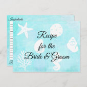 Meeresmuscheln Rezept für die Hochzeit der Braut Postkarte (Vorne/Hinten)