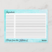 Meeresmuscheln Rezept für die Hochzeit der Braut Postkarte (Rückseite)