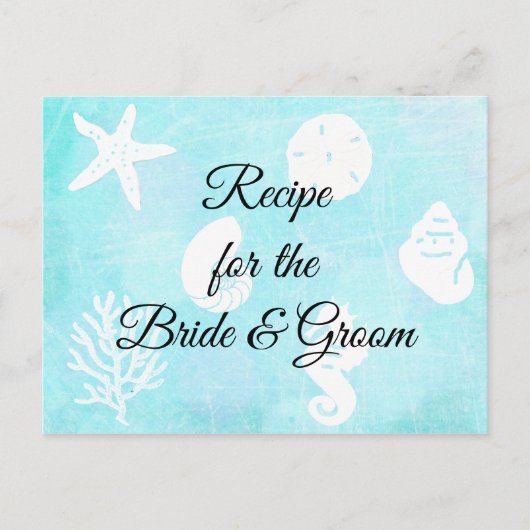 Meeresmuscheln Rezept für die Hochzeit der Braut Postkarte (Vorderseite)