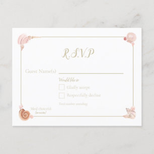 Meeresmuscheln RSVP Postkarte