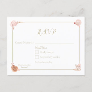 Meeresmuscheln RSVP Postkarte