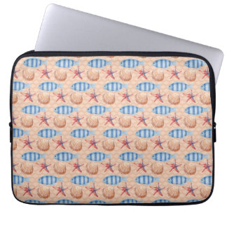 Meeresmuster der Meeresfrüchte-Muschel Laptopschutzhülle