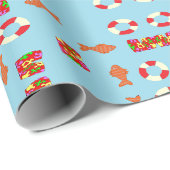 Meeresmuster Geschenkpapier (Rolleneckpunkt)