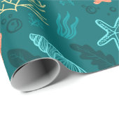 Meeresmuster Geschenkpapier (Rolleneckpunkt)