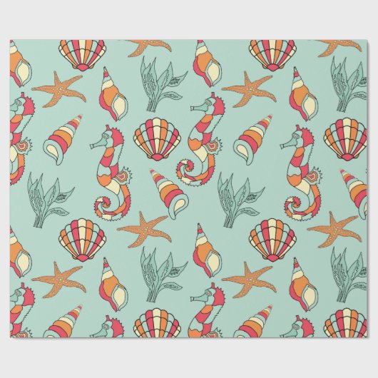Meeresmuster Geschenkpapier (Flach)