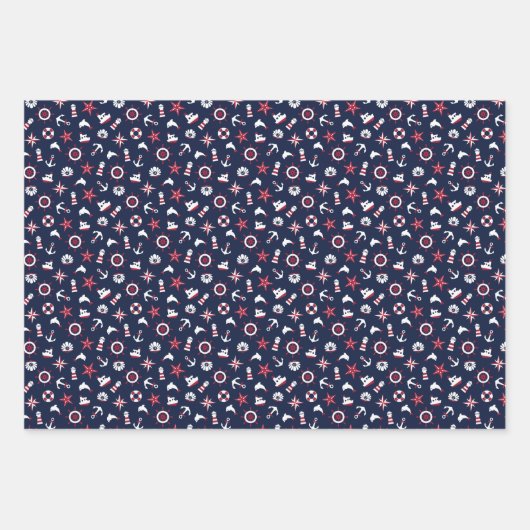 Meeresmuster Geschenkpapier Set (Vorderseite 2)