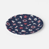 Meeresmuster Pappteller (Schrägansicht)