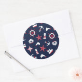 Meeresmuster Runder Aufkleber (Umschlag)