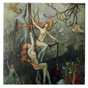 „Meeresnymphen“ von Warwick Goble Fliese