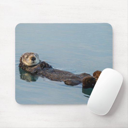 Meeresotter, der im Ozean zurückschweben Mousepad (Mit Mouse)
