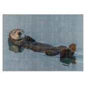 Meeresotter, der im Ozean zurückschweben Schneidebrett (Vorderseite)