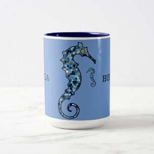 Meerespferde gestalten maritimes Leben Zweifarbige Tasse