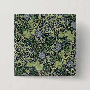 Meerespflanze-Tapeten-Entwurf, gedruckt durch Button