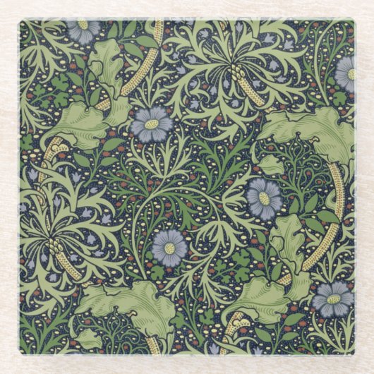 Meerespflanze-Tapeten-Entwurf, gedruckt durch Glasuntersetzer (Vorderseite)