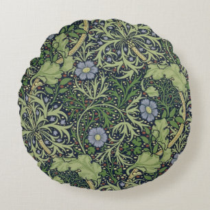 Meerespflanze-Tapeten-Entwurf, gedruckt durch Rundes Kissen