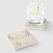 Meerespflanzeentwurf für silk Material (w/c auf Steinuntersetzer (Seitenansicht)