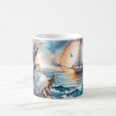 Meeresrauschen bei Sonnenuntergang Kaffeetasse (Mittel)