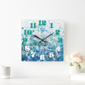 Meeresrauschen I Quadratische Wanduhr (Zuhause)