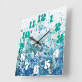 Meeresrauschen I Quadratische Wanduhr (Winkel)