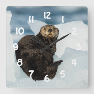 Meeresrauscher Quadratische Wanduhr